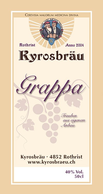 Der edle Kyrosbräu Grappa